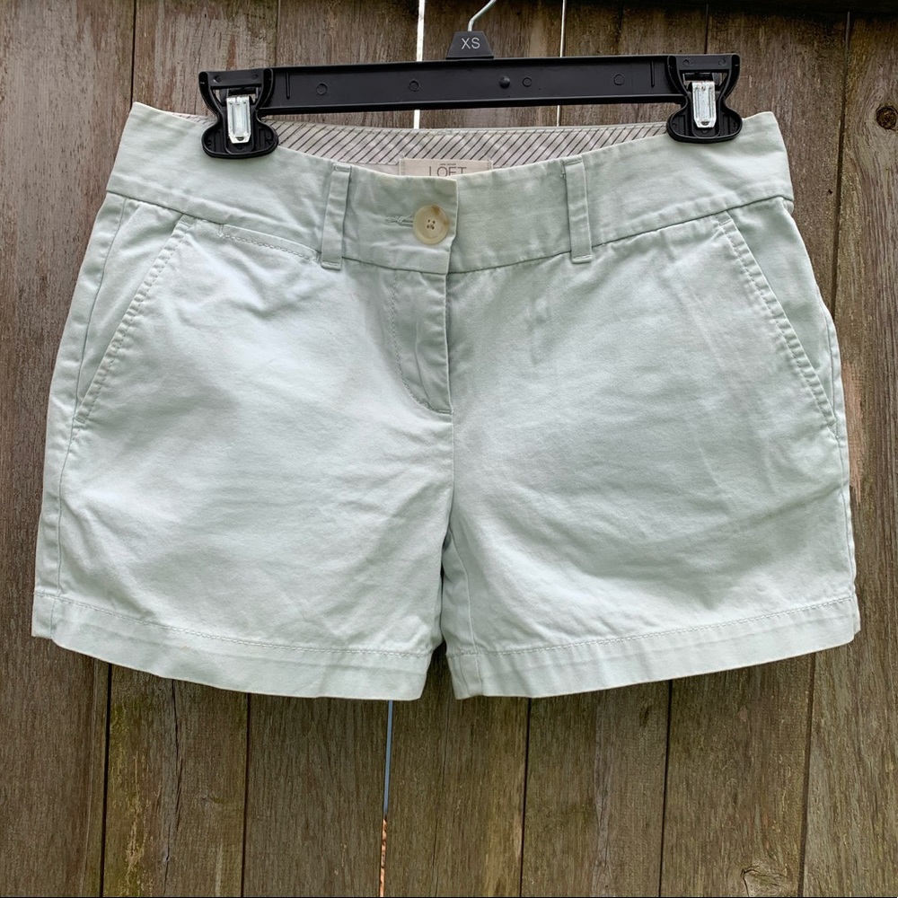 LOFT mint green chino shorts